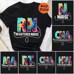 Personalized Tie Dye Stethoscope Nurse Life Shirt, Scrub Life Shirt, Nurse Lover - Picture 1 of 14