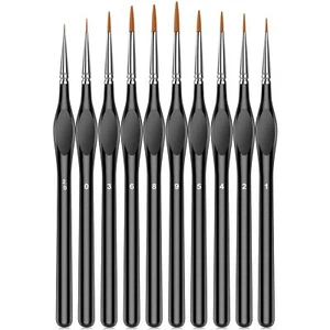 Set of 10 small brushes with triangular handles for acrylic and watercolor - Picture 1 of 6