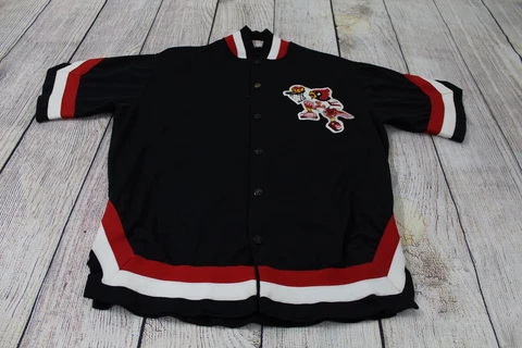 VTG Rawlings Louisville Cardinals Basketball Black Snap-Up Shooting Shirt sz 40 Cover