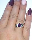 ! Beautiful Vintage Ted Ott Sterling Silver & Amethyst Ring - Size 8.5