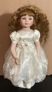 Vtg. Beverly Stoehr/Diana Visring 14"Flower Girl All Porcelain Doll Signed w/std - Picture 1 of 8