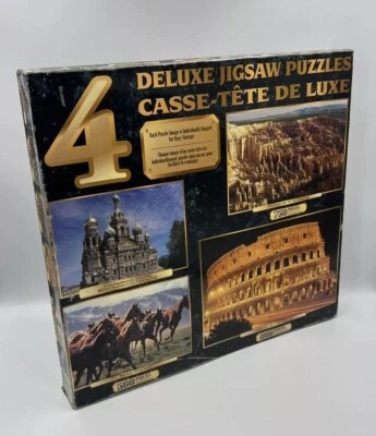 4 Deluxe Jigsaw Puzzles Age 12 + ( 2750 Total Pieces ) Puzzle Rome Vintage New - Image 1 of 4