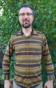 Pendleton vintage lodge shirt wool button down long sleeve striped earth tones - Picture 1 of 4