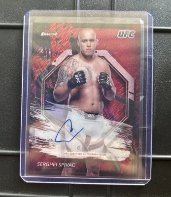 2024 Topps Finest UFC - Autographs Serghei Spivac #FA-SIS Red Shimmer Refractor  - Image 1 of 2