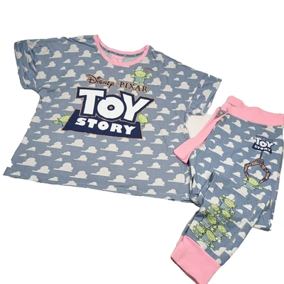 Disney Toy Story 4 Pijama Damas Talla 18-20 Azul Rosa Algodón Pijamas Mangas Cortas Foto 1 de 4