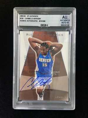 BGN Authentic Auto 10 2003-04 SP Carmelo Anthony RC Rookie Authentics /500 ZYL - Image 1 of 4
