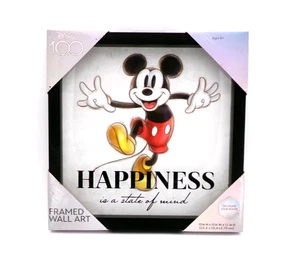 DISNEY TOPOLINO La felicità è uno stato d'animo arte murale incorniciata - grandi 4 dormitori - Foto 1 di 3