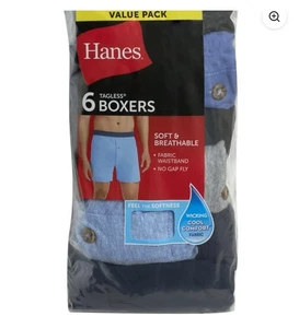 Mens Hanes 6-Pack Multi Colored Tagless Boxer Brief , New  Small Size 28-30” - Picture 1 of 6