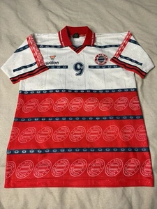 Vintage Walon FC Bayern Munich AOP Red White Soccer Futbol Home XL B5 - Picture 1 of 8