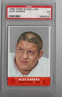 Alex Karras 1968 Topps Stand-Up, PSA 5, Detroit Lions, HOF - Image 1 of 2