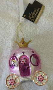 Robert Stanley entzückender rosa Prinzessin Kutsche Glas Christbaumschmuck neu - Bild 1 von 4
