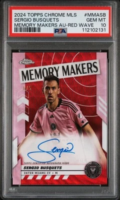 2024 Topps Chrome MLS Memory Makers Sergio Busquets Red Wave Auto /5 PSA 10 - Image 1 of 2