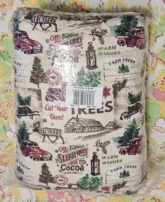 Juego completo de sábanas de franela Red Truck Queen Foto 1 de 4