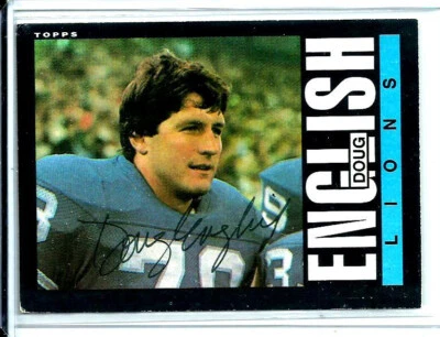 1985 Topps Football# 58 Autographed Doug English Defensive Tackle Detroit Lions - Image 1 of 3