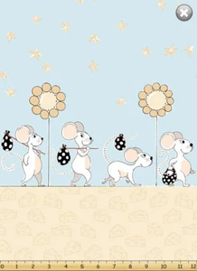 Norton & Knightley Susybee fabric by 1/2 metre 100% cotton MARCHING MICE SB20082 - Picture 1 of 1