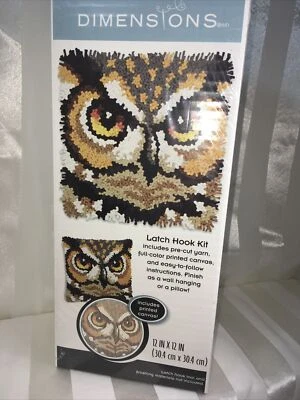 Dimensions Arts & Crafts Owl Bird Latch Hook Kit 12''L x 12''H #72-75198 - Image 1 of 4