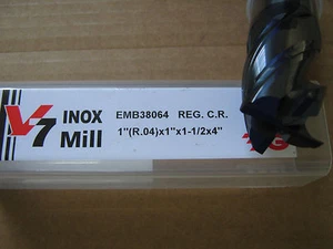 1"x1 1/2"LOCx4"OAL W/.04R V7 4FLT Carbide End Mill, YG-1 Aitin coat "NEW" - Picture 1 of 1