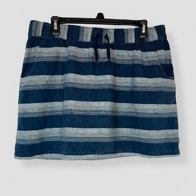 Falda Patagonia Rayada Azul Cáñamo Elastizada Orgánica Cordón Talla Mediana Activa Foto 1 de 4