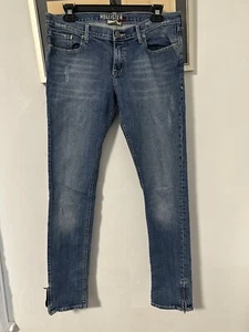 Hollister Denim Blue Jeans Womens Juniors Size 9 Zipper Hem - Picture 1 of 14