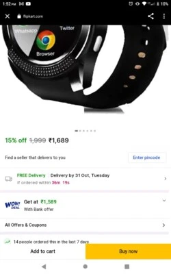 V8 Smart Wrist Watch Bluetooth SIM GSM for iOS Android camera phone compatible  - Image 1 of 4