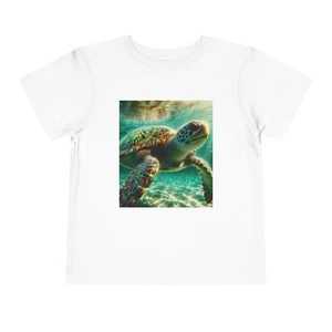 Underwater Sea Turtle Toddler Tee, Kids Short Sleeve T-Shirt, Ocean Theme  - Picture 1 of 52