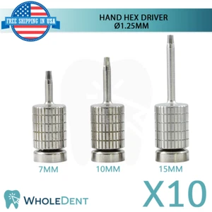 10x controlador hexagonal manual de 1,25 mm para dentistas controladores dentales instrumento dental hexagonal - Imagen 1 de 3