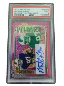 Michael Mayer 2023 Leaf Metal PSA 9 MINT So Money Pink Mojo Autograph 2/4 - Picture 1 of 10