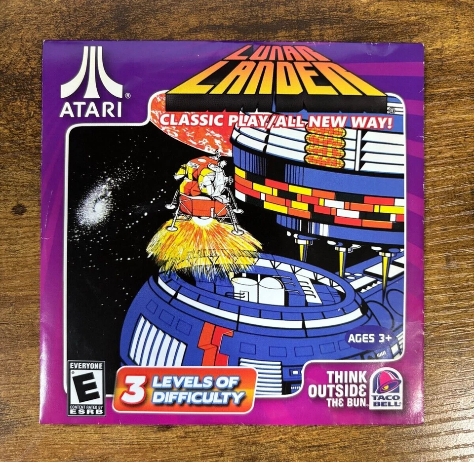 Atari Lunar Lander Video Game PC CD-ROM 2010 Arcade Taco Bell Promo Disc - Image 1 of 1