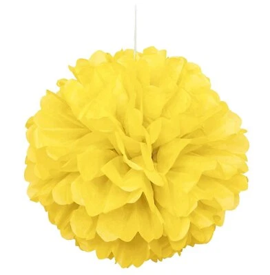 10 pompones de papel colgante de pañuelo amarillo bola de flores boda fiesta exterior... Foto 1 de 4