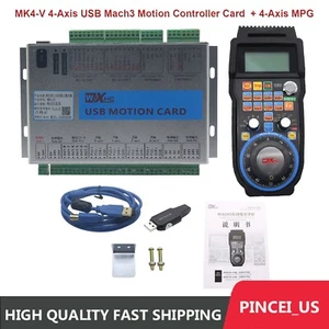4-Axis USB Mach3 Motion Controller Card 2MHz Breakout Board MK4-V + 4-Axis MPG - Picture 1 of 11