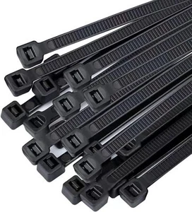 Bridas grandes con cremallera 18 pulgadas negras extra largas para cables resistentes al aire libre 120 libras de ancho - Imagen 1 de 3
