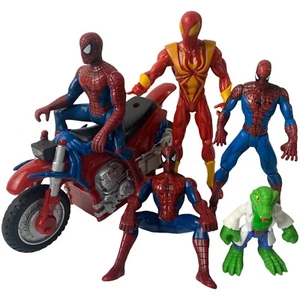 The Amazing Spider-Man Figure Lot X 5 Bump N Go Dirt Bike Toy Biz 2005 1999 2012 - Picture 1 of 20
