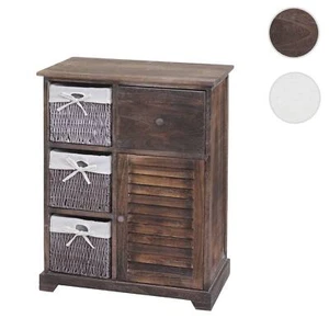 Kommode HWC-H21, Schrank Schubladenkommode Massiv-Holz Korb-Schublade 80x60x30cm - Bild 1 von 14