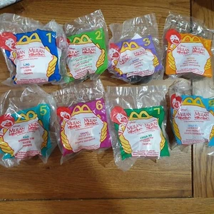 McDONALDS DISNEYS MASTERPIECE "MULAN" 8 TOYS 🇺🇸 1998 SEALED NEW SEALED BAGS.. - Picture 1 of 2