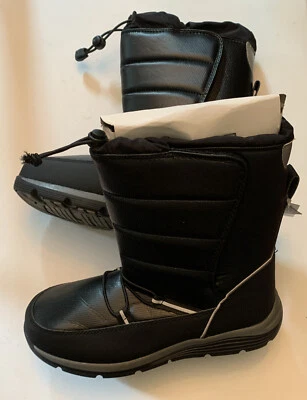 New Lands End Niños Invierno Botas Nieve Negro Talla 5 Foto 1 de 4