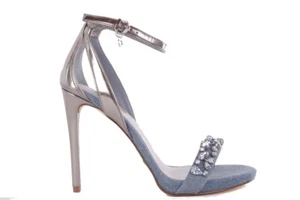 Guess Mujer Tacones Tacón Alto Tacones de Aguja Sandalias de Tiras Azul Vaquero - Imagen 1 de 3