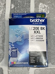 Genuine Brother LC20E BK XXL Black Ink Cartridge NEW OEM 10/2023 - Picture 1 of 9