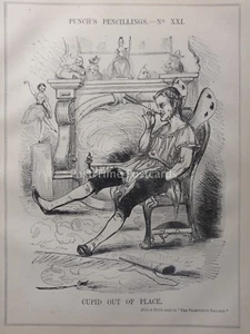 c1841 CUPID OUT OF PLACE - THE PALMERSTON GALLERY Satirical News & Cartoon - Picture 1 of 2