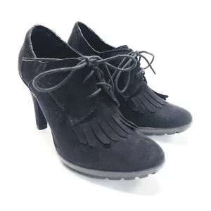 Tahari Damenstiefel Größe 8,5 schwarz Oxford Tempelstiefel Leder Wildleder Schnürung - Bild 1 von 10