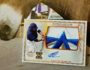 2020 Leaf Trinity Austin Martin Rookie Patch Auto autograph Blue Jays Prospect - Picture 1 of 3