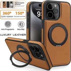Funda de cuero PU a prueba de golpes con soporte MagSafe para iPhone 15 14 Plus 13 12 11 Pro Max - Imagen 1 de 20
