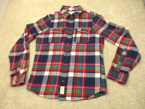 Neu mit Etikett Abercrombie & Fitch Muscle Fit Flanell Knopfleiste Herren Medium rot blau - Bild 1 von 11