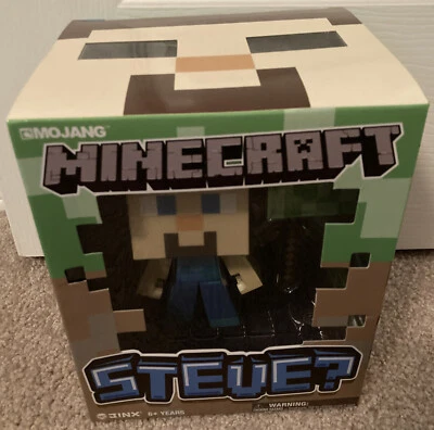 Minecraft Steve w Pickaxe & Grass Block NEW, Sealed, NIB, Jinx Mojang Spinmaster - Image 1 of 4