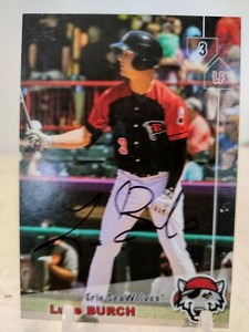 LUKE BURCH 2019 Erie Sea Wolves Set 1ST ROOKIE Signed AUTO COA Detroit Tigers