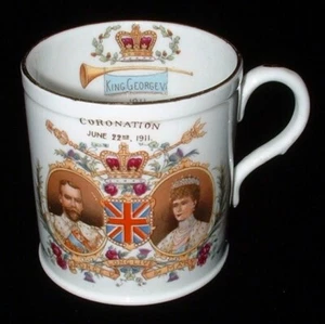 Antique 1911 King George V Coronation Mug    Shelley Late Foley   England  - Picture 1 of 2