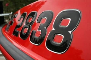 Black Center - Chrome Outline Domed Boat Registration Numbers Wake Series - Picture 1 of 7