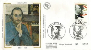 1992-Fdc.Enveloppe soie 1°jour**/Erik Satie-Pianiste Compositeur-Timbre-Yv.2748 - Foto 1 di 1