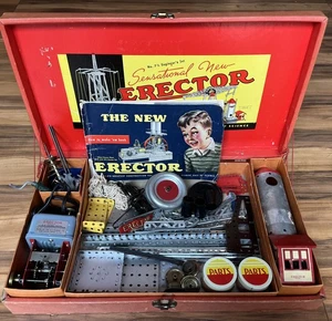 Vintage A. C. Gilbert Erector 7 1/2 Engineer Set with Working Motor - Bild 1 von 19
