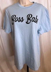 Reg Size S District Very Important Tee T-shirt Light Blue Boss Babe Cotton - Picture 1 of 4