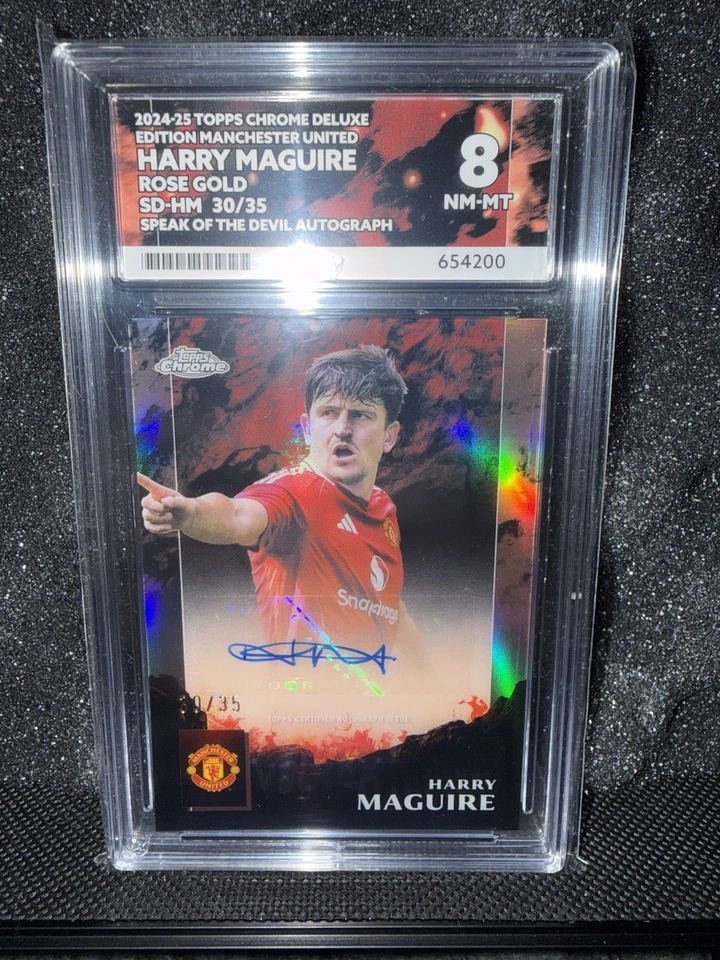 2024-2025 Topps Chrome Deluxe Manchester United Harry Maguire Auto /35 - Image 1 of 2